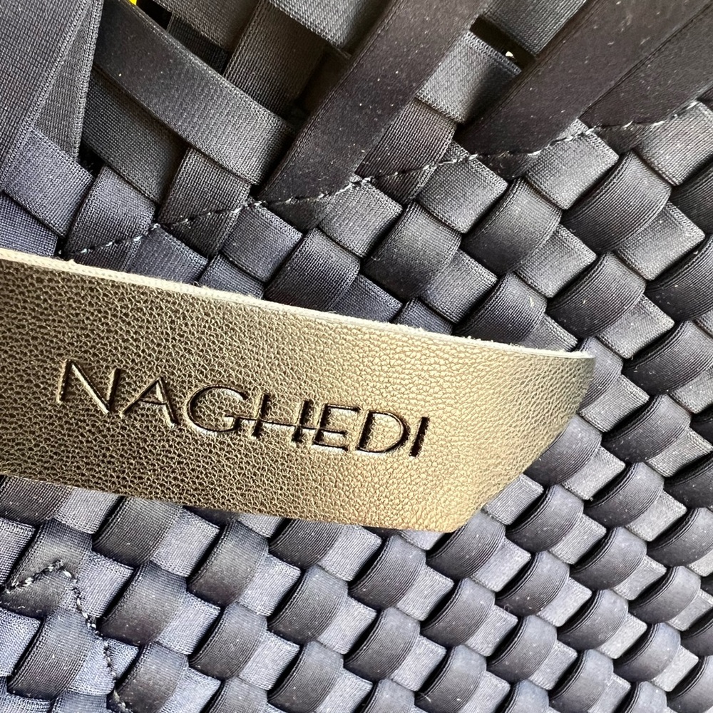 Naghedi Navy Woven Tote NWT - Picture 13 of 14